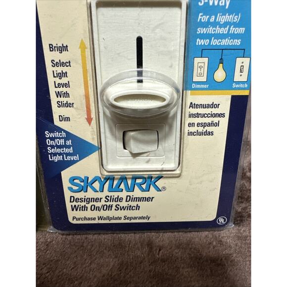 NIB Lutron Skylark Dimmer Switch S600PH -IV Ivory & S603PH AL Almond 600 Watts - Picture 5 of 13